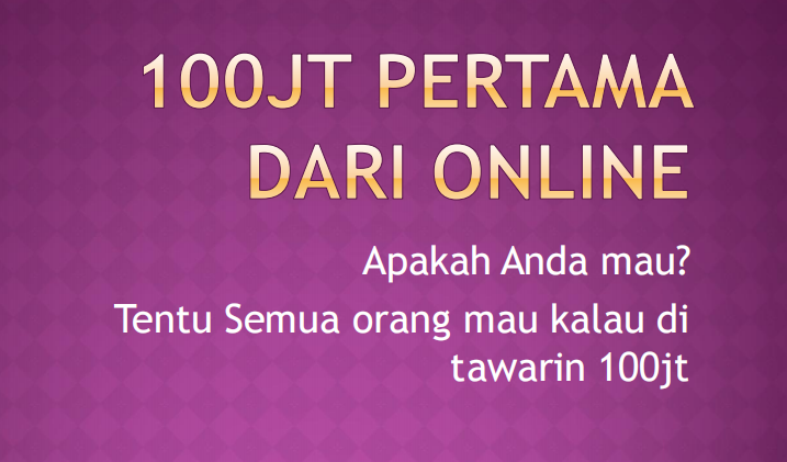 100 Juta pertama dari toko online